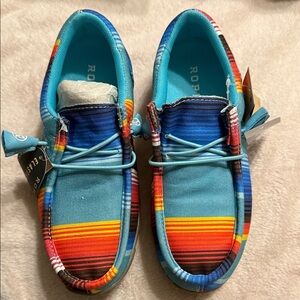Roper Blue Aztec Canvas Kids Shoes